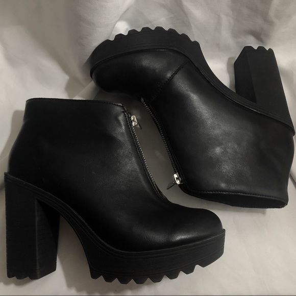 SOLD faux leather chunky platform ankle booties! - Picture 2 of 3